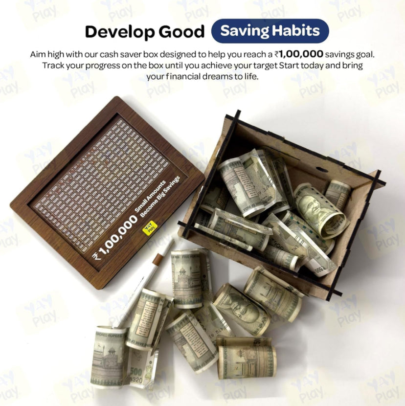 Handcrafted Wooden Piggy bank -Classic Money Saver for Kids & Adults