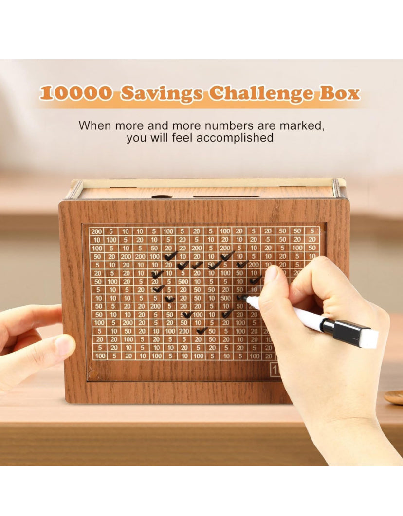 Handcrafted Wooden Piggy bank -Classic Money Saver for Kids & Adults